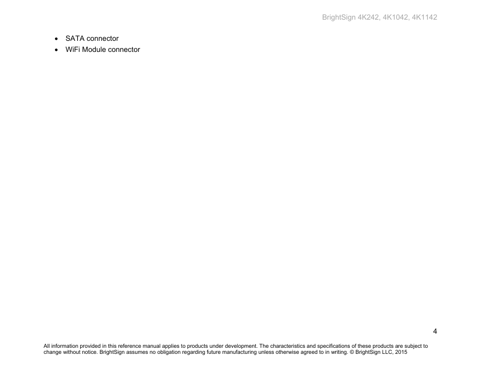 BrightSign 4K242 Hardware User Manual | Page 8 / 27
