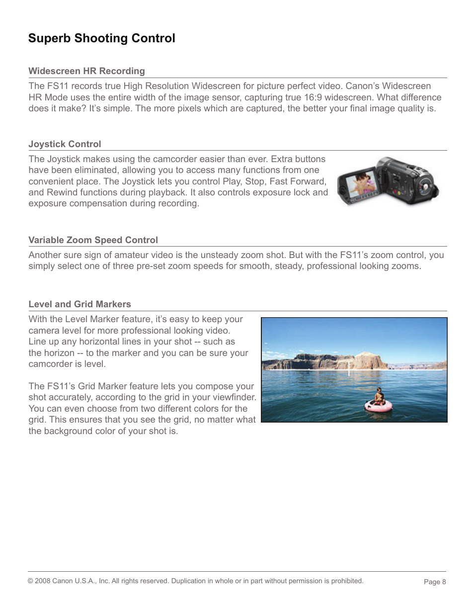 Superb shooting control | Canon 2685B001 User Manual | Page 8 / 17