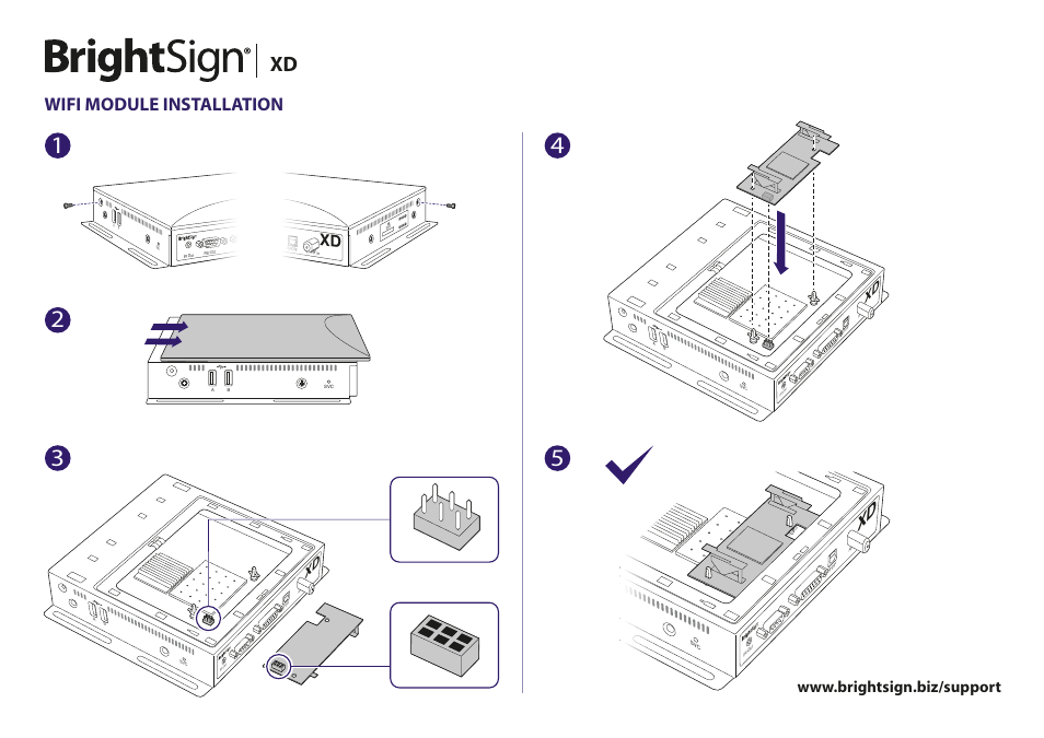 BrightSign XD230 Wireless Module Installation User Manual | 1 page