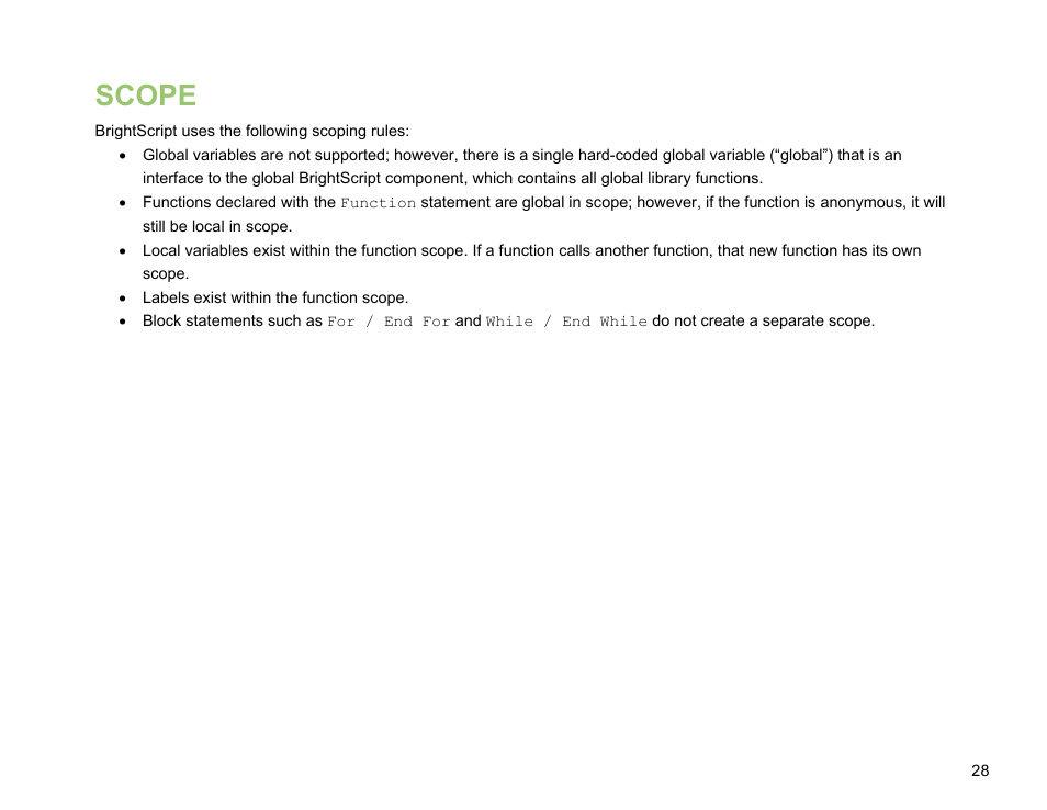 Scope | BrightSign BrightScript 3.0 Reference Manual User Manual | Page 33 / 75