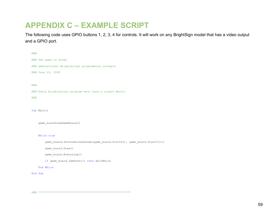 Appendix c – example script | BrightSign BrightScript 3.0 Reference Manual User Manual | Page 64 / 75