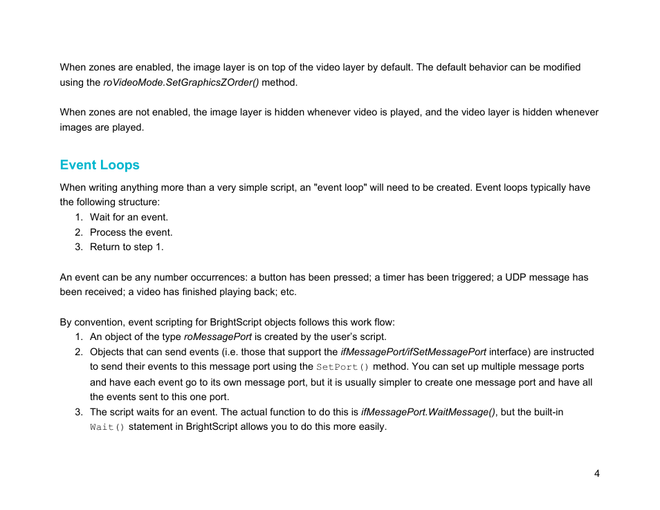 Event loops | BrightSign Object Reference Manual (FW 5.1) User Manual | Page 12 / 341
