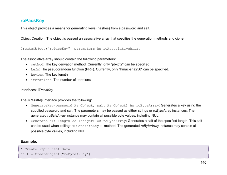 Ropasskey | BrightSign Object Reference Manual (FW 5.1) User Manual | Page 148 / 341