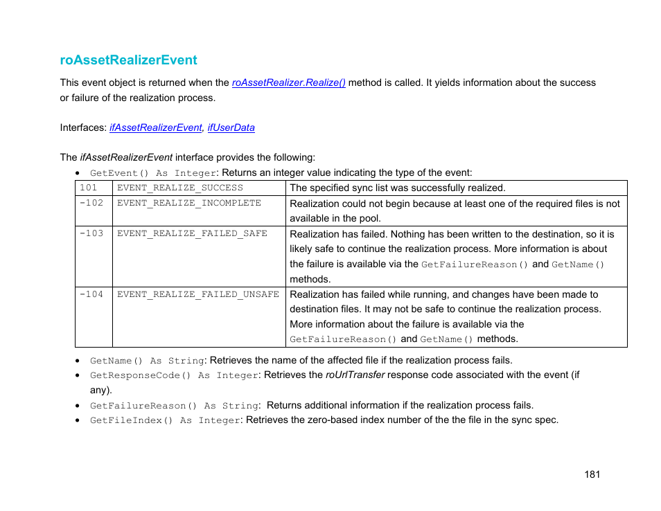 Roassetrealizerevent | BrightSign Object Reference Manual (FW 5.1) User Manual | Page 189 / 341