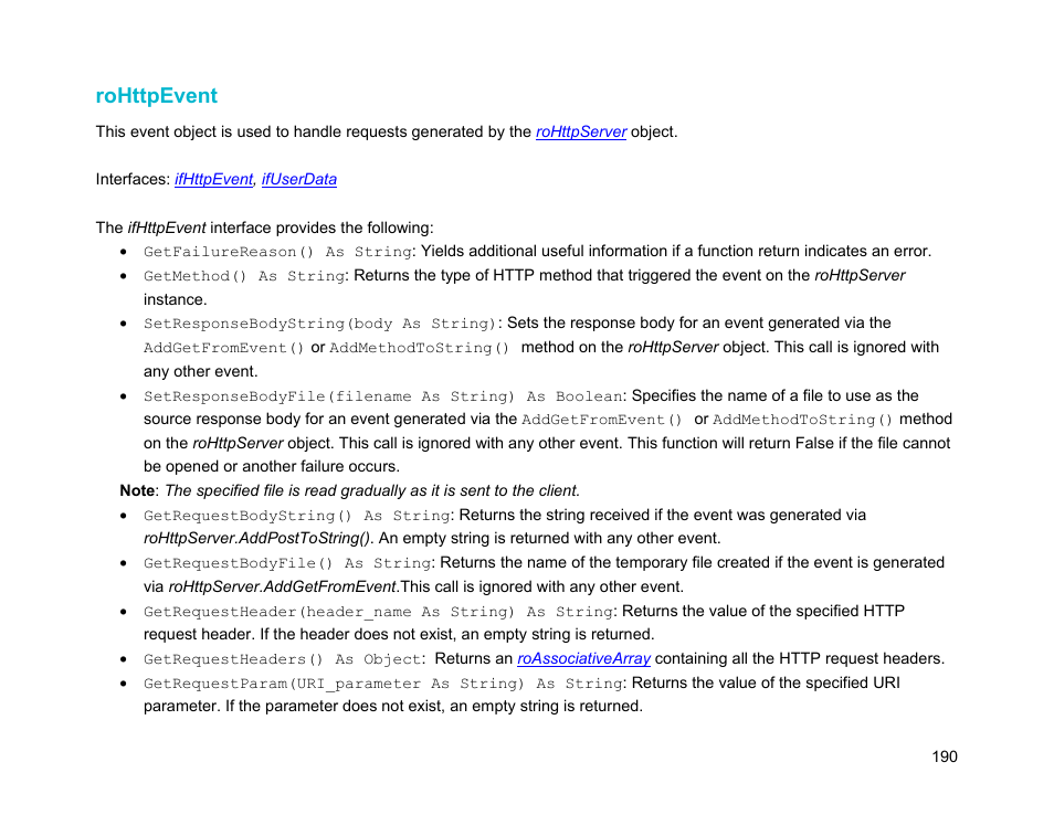 Rohttpevent | BrightSign Object Reference Manual (FW 5.1) User Manual | Page 198 / 341