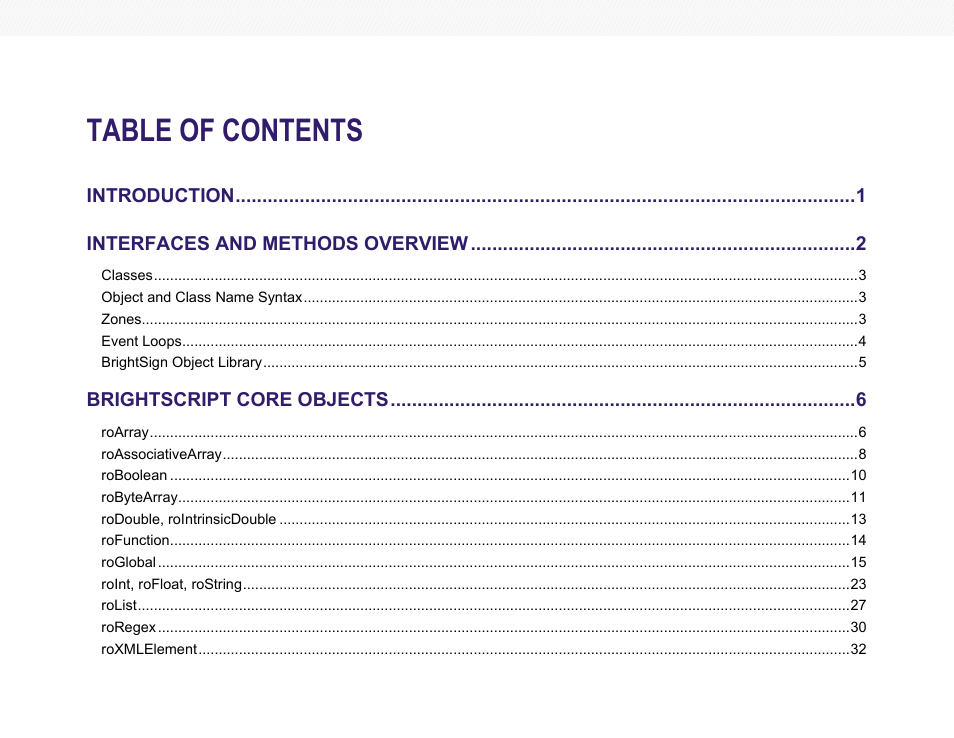 BrightSign Object Reference Manual (FW 5.1) User Manual | Page 2 / 341