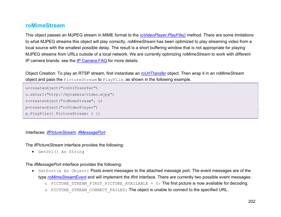 Romimestream | BrightSign Object Reference Manual (FW 5.1) User Manual | Page 210 / 341