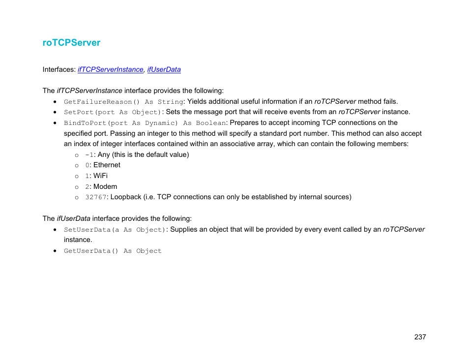 Rotcpserver | BrightSign Object Reference Manual (FW 5.1) User Manual | Page 245 / 341