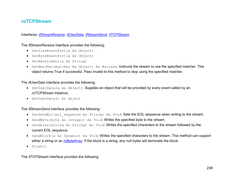 Rotcpstream | BrightSign Object Reference Manual (FW 5.1) User Manual | Page 246 / 341