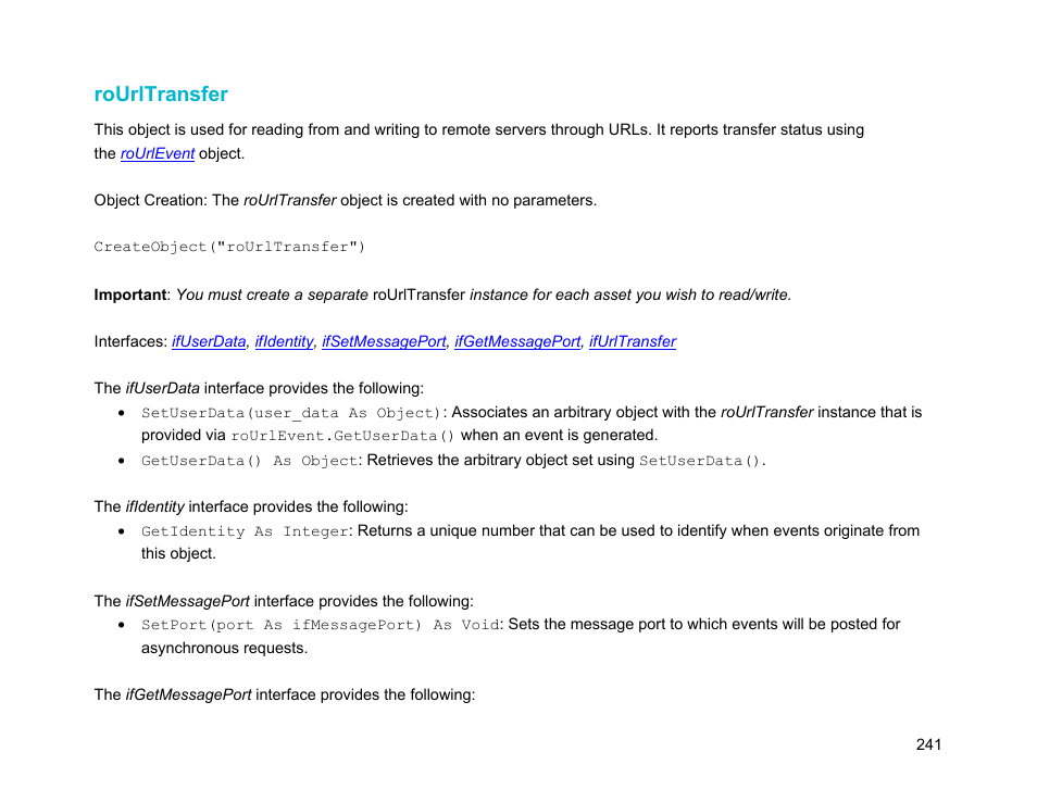 Rourltransfer, E an | BrightSign Object Reference Manual (FW 5.1) User Manual | Page 249 / 341