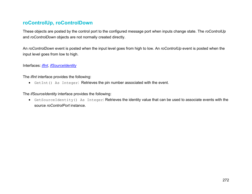 Rocontrolup, rocontroldown | BrightSign Object Reference Manual (FW 5.1) User Manual | Page 280 / 341
