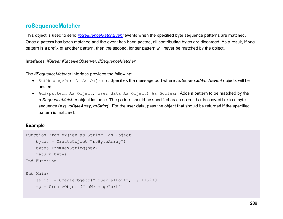 Rosequencematcher | BrightSign Object Reference Manual (FW 5.1) User Manual | Page 296 / 341