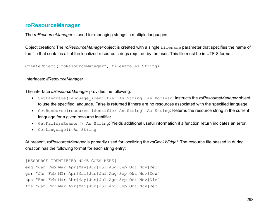 Roresourcemanager | BrightSign Object Reference Manual (FW 5.1) User Manual | Page 306 / 341