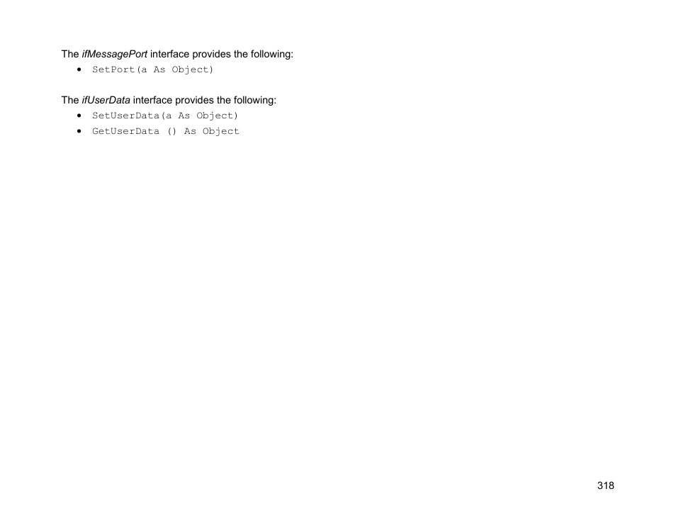 Ifmessageport, Ifuserdata | BrightSign Object Reference Manual (FW 5.1) User Manual | Page 326 / 341