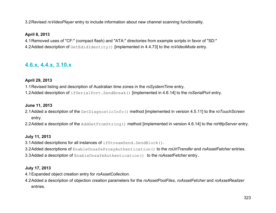 X, 4.4.x, 3.10.x | BrightSign Object Reference Manual (FW 5.1) User Manual | Page 331 / 341