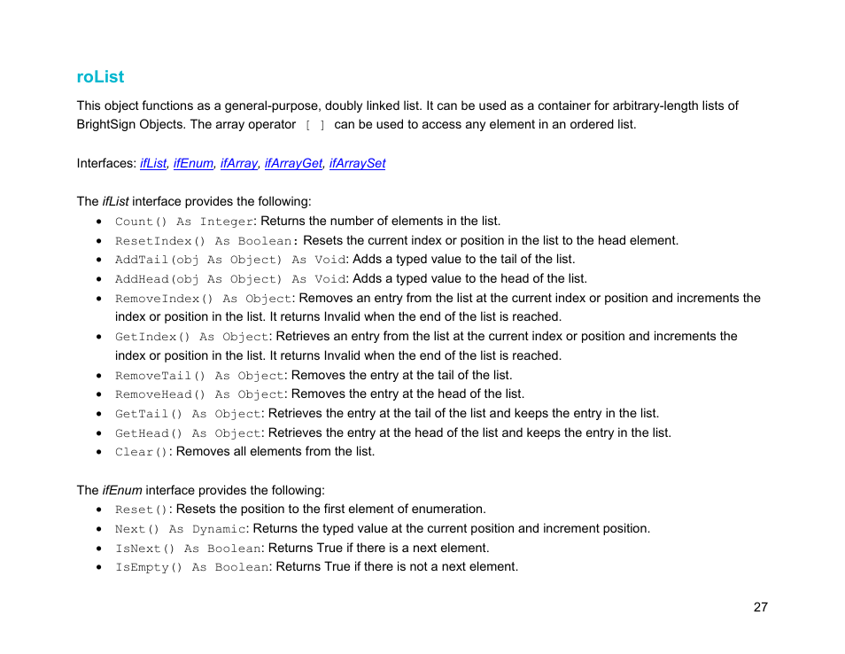 Rolist | BrightSign Object Reference Manual (FW 5.1) User Manual | Page 35 / 341