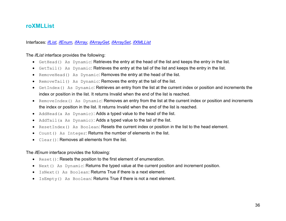 Roxmllist | BrightSign Object Reference Manual (FW 5.1) User Manual | Page 44 / 341