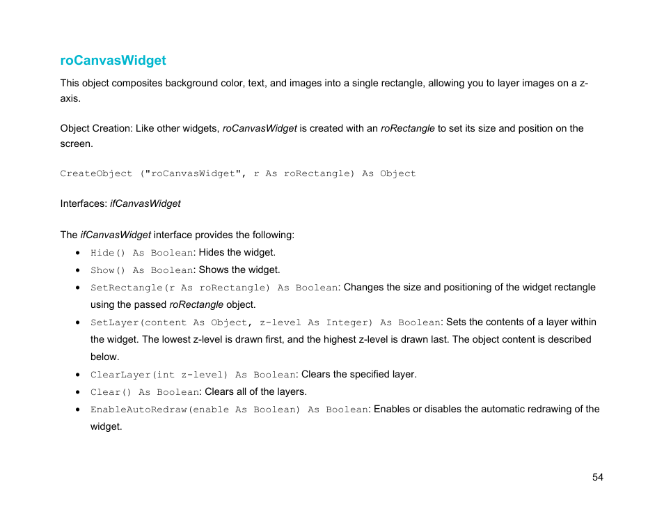 Rocanvaswidget | BrightSign Object Reference Manual (FW 5.1) User Manual | Page 62 / 341