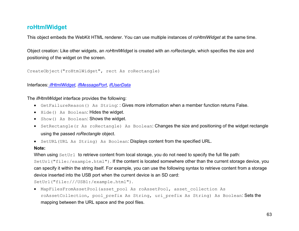 Rohtmlwidget | BrightSign Object Reference Manual (FW 5.1) User Manual | Page 71 / 341