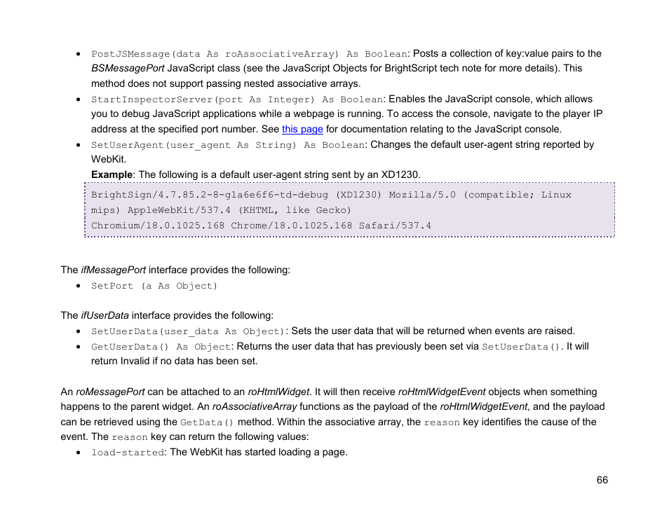 Ifmessageport, Ifuserdata | BrightSign Object Reference Manual (FW 5.1) User Manual | Page 74 / 341