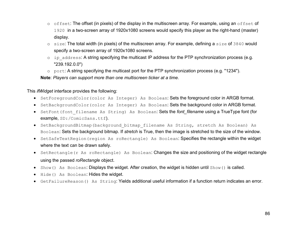 Ifwidget | BrightSign Object Reference Manual (FW 5.1) User Manual | Page 94 / 341