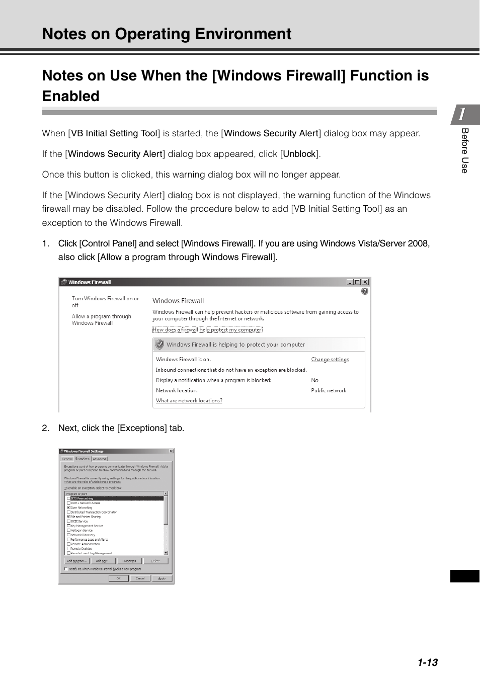 Notes on operating environment, Notes on operating environment -13 | Canon VB-C500D User Manual | Page 29 / 80