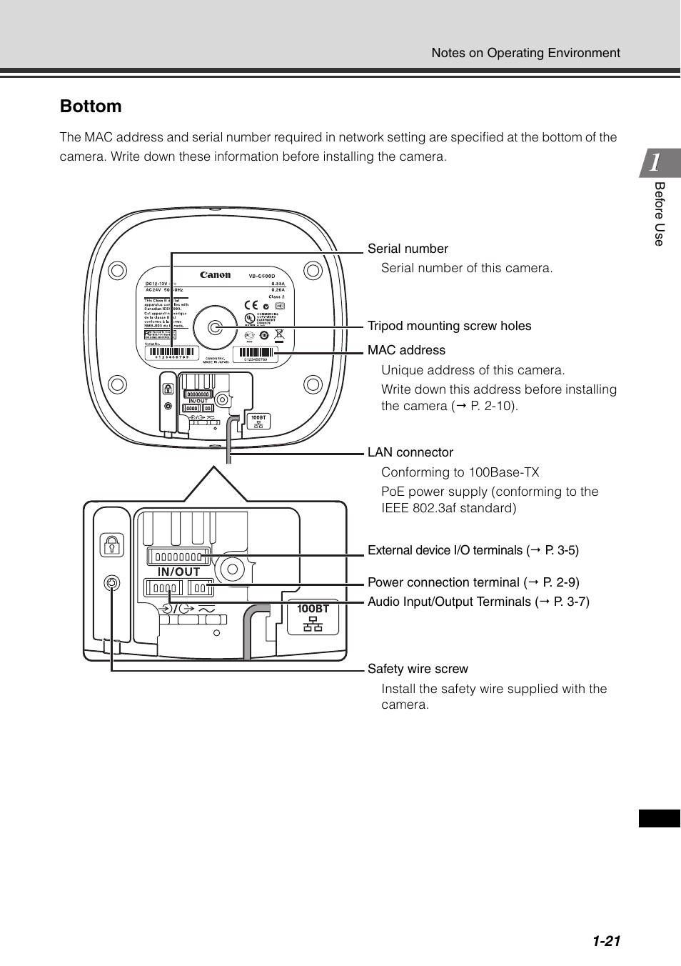 Bottom | Canon VB-C500D User Manual | Page 37 / 80