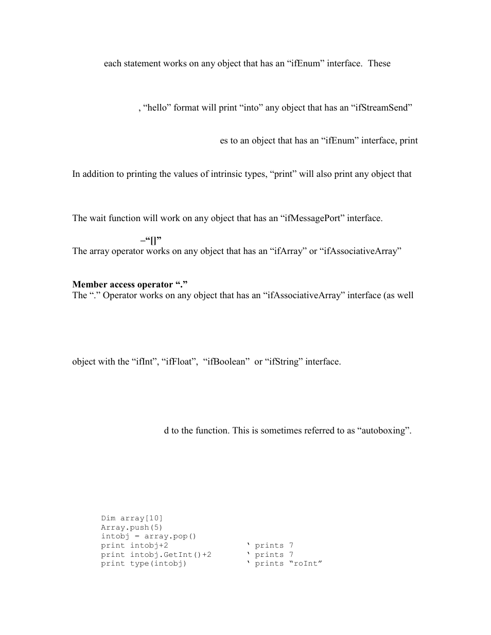 Wrapper objects and intrinsic type promotion | BrightSign BrightScript 2 Reference Guide User Manual | Page 15 / 59