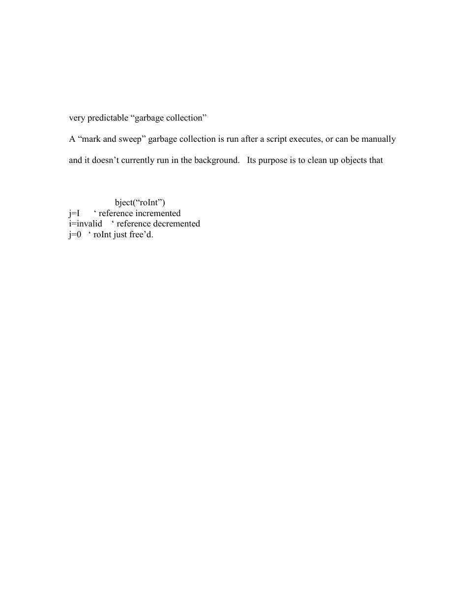 Garbage collection | BrightSign BrightScript 2 Reference Guide User Manual | Page 19 / 59