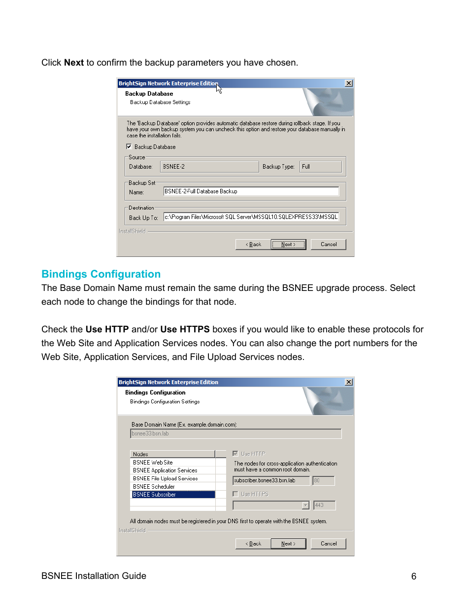 Bindings configuration | BrightSign BSNEE Upgrade Guide v.3.3 User Manual | Page 8 / 9