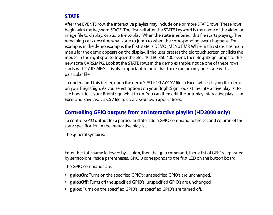 State | BrightSign HD2000 User Guide User Manual | Page 39 / 112