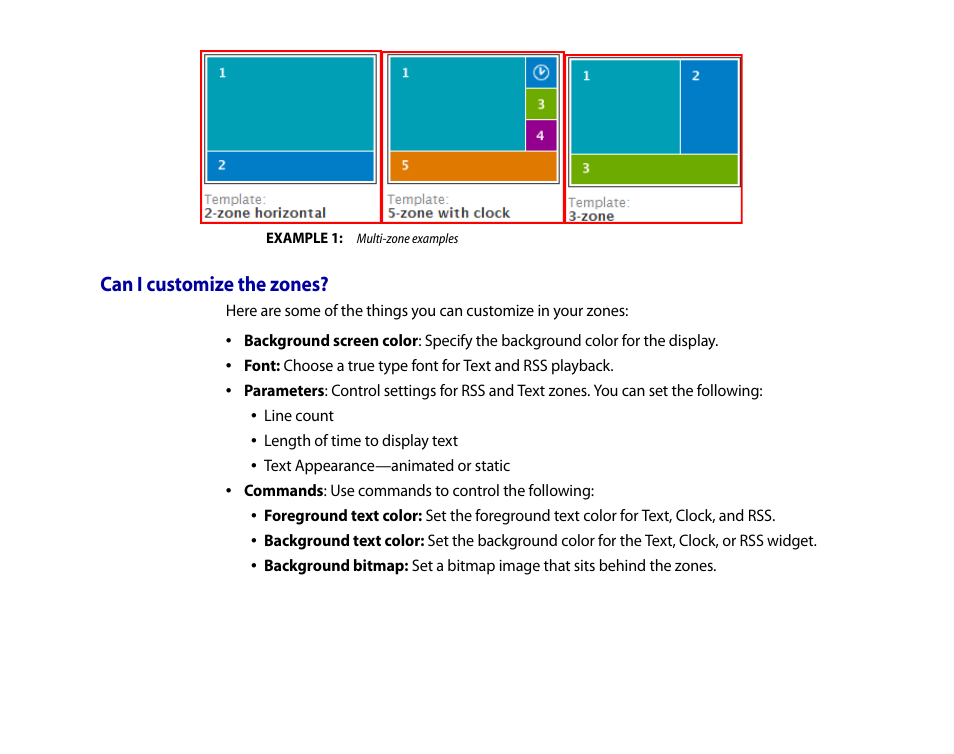 Can i customize the zones | BrightSign HD2000 User Guide User Manual | Page 56 / 112