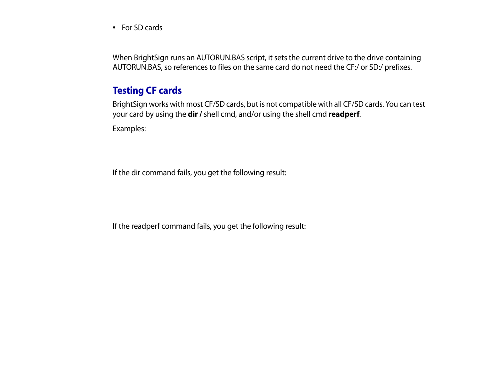 Testing cf cards | BrightSign HD2000 User Guide User Manual | Page 89 / 112