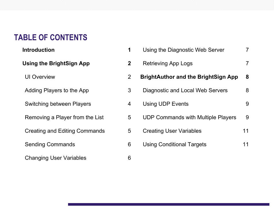 BrightSign App User Guide v. 1.0.1 User Manual | Page 2 / 14