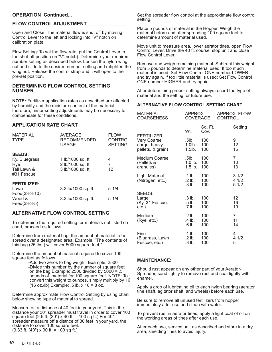 Brinly AS-30 BH Aerator-Spreader User Manual | Page 10 / 11