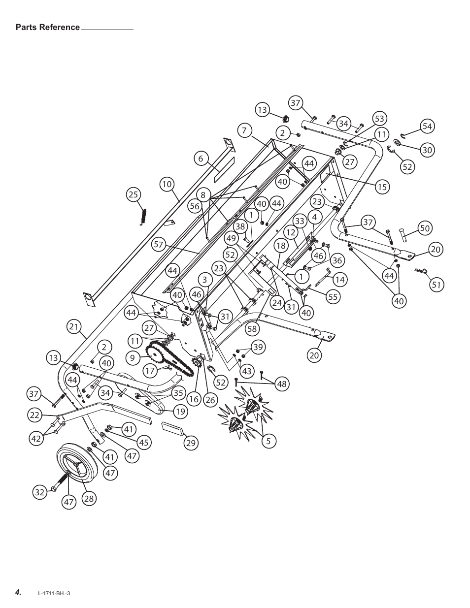 Parts reference | Brinly AS-30 BH Aerator-Spreader User Manual | Page 4 / 11