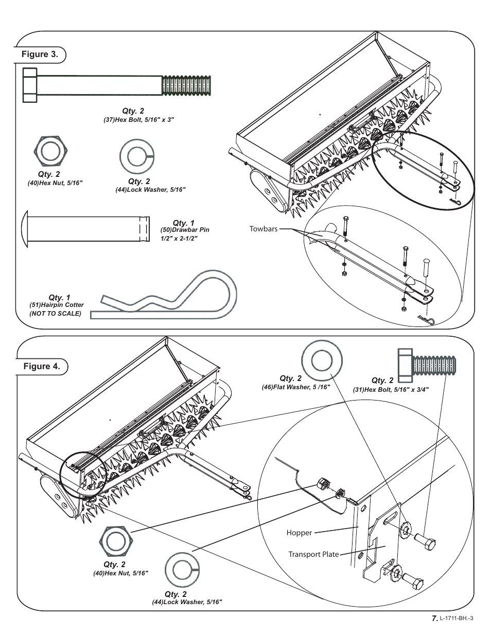 Figure 3, Figure 4 | Brinly AS-30 BH Aerator-Spreader User Manual | Page 7 / 11