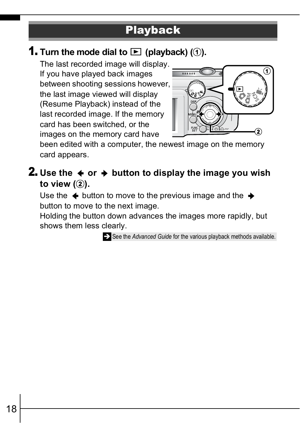Playback | Canon A460 User Manual | Page 20 / 36