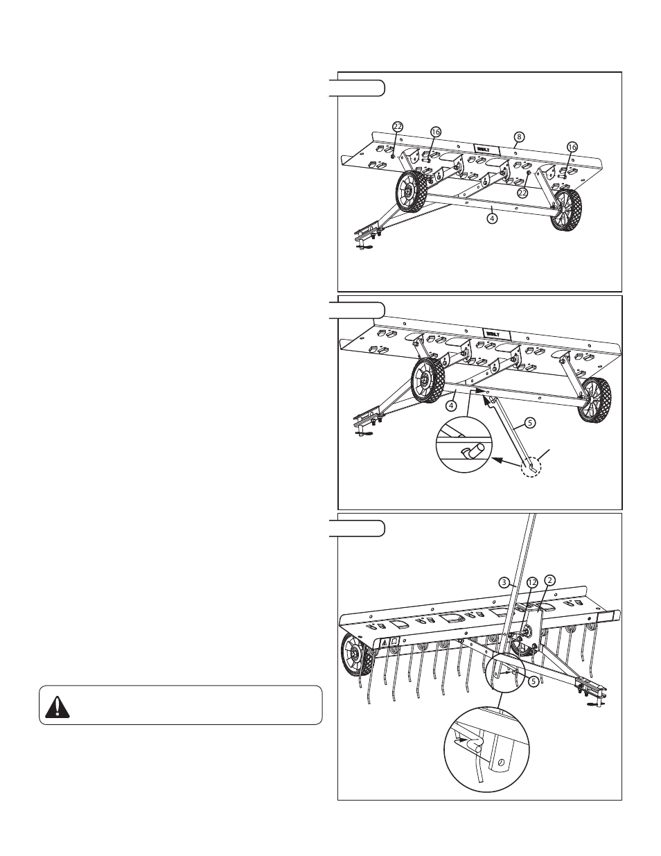 Assembly, Figure 4 figure 5 figure 6 | Brinly DT-402 BH Dethatcher User Manual | Page 6 / 12