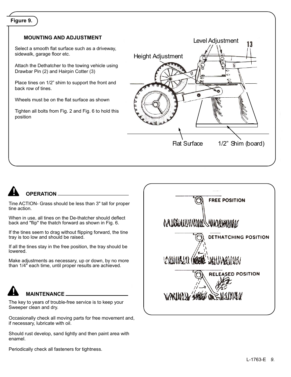 Brinly DT-48 BH Dethatcher User Manual | Page 9 / 12