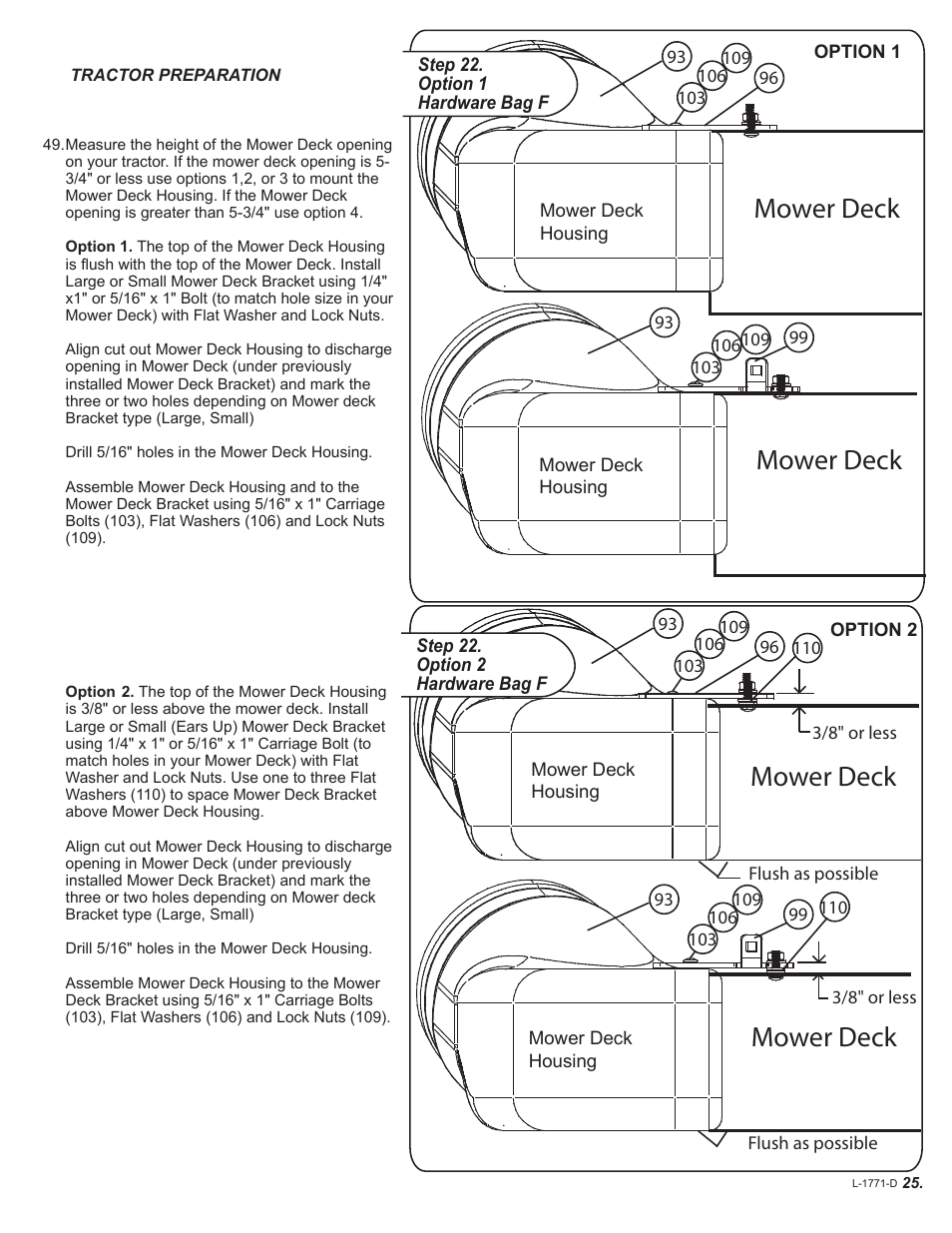 Mower deck | Brinly LVS-33 BH PolyVAC System User Manual | Page 25 / 32