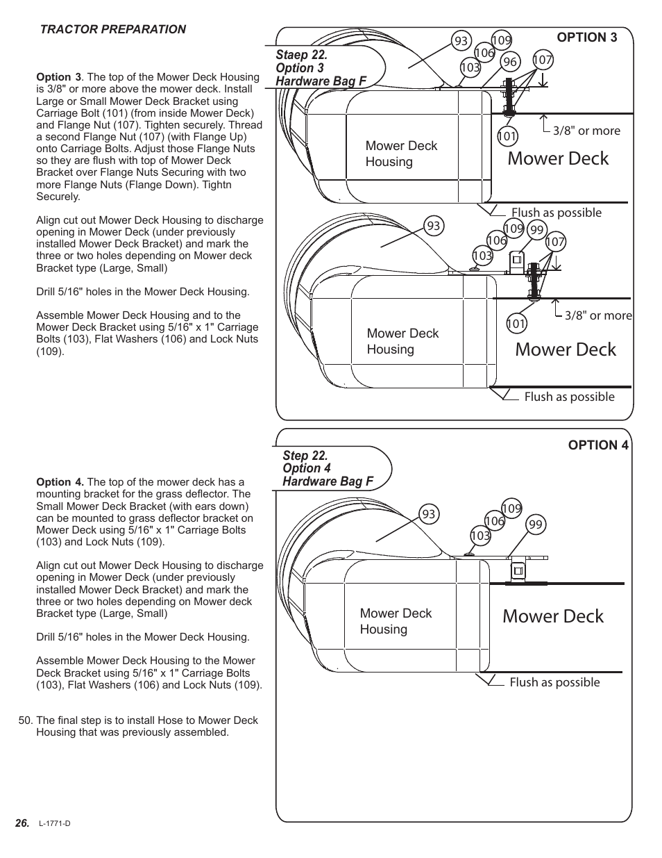 Mower deck | Brinly LVS-33 BH PolyVAC System User Manual | Page 26 / 32