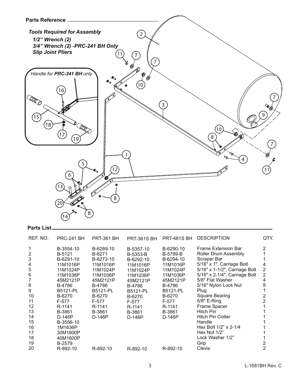 Brinly PRC-241 Lawn Roller User Manual | Page 3 / 7