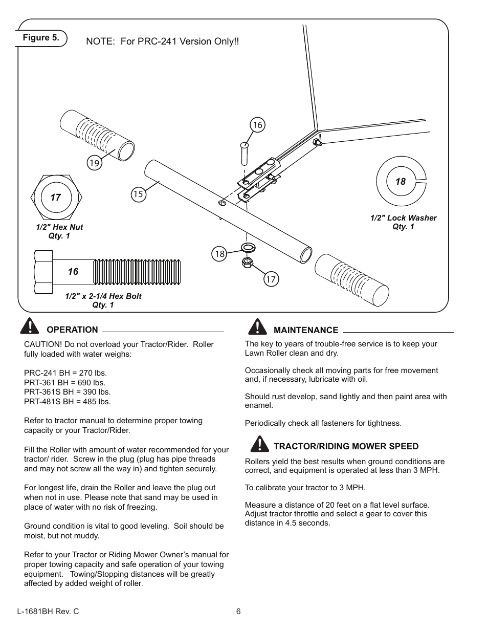 Brinly PRC-241 Lawn Roller User Manual | Page 6 / 7