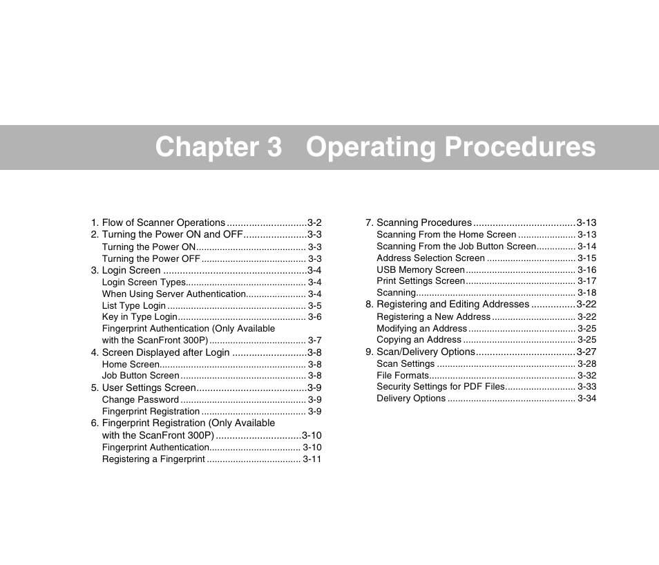 Chapter 3 operating procedures | Canon 300 User Manual | Page 31 / 100