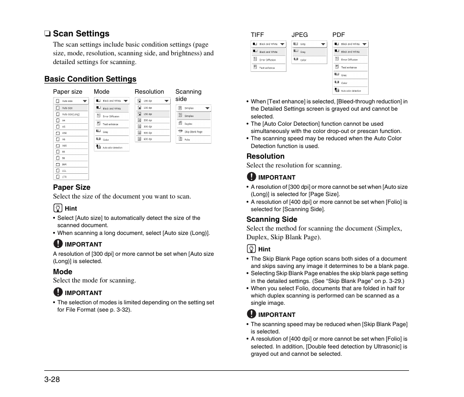 Scan settings, Scan settings -28, S. (see “scan settings” on p. 3-28.) | Canon 300 User Manual | Page 58 / 100