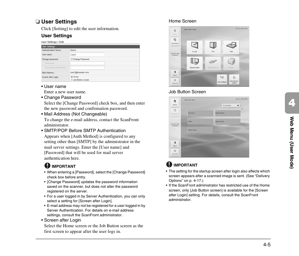 User settings, User settings -5, See “user settings” on p. 4-5) | Canon 300 User Manual | Page 71 / 100