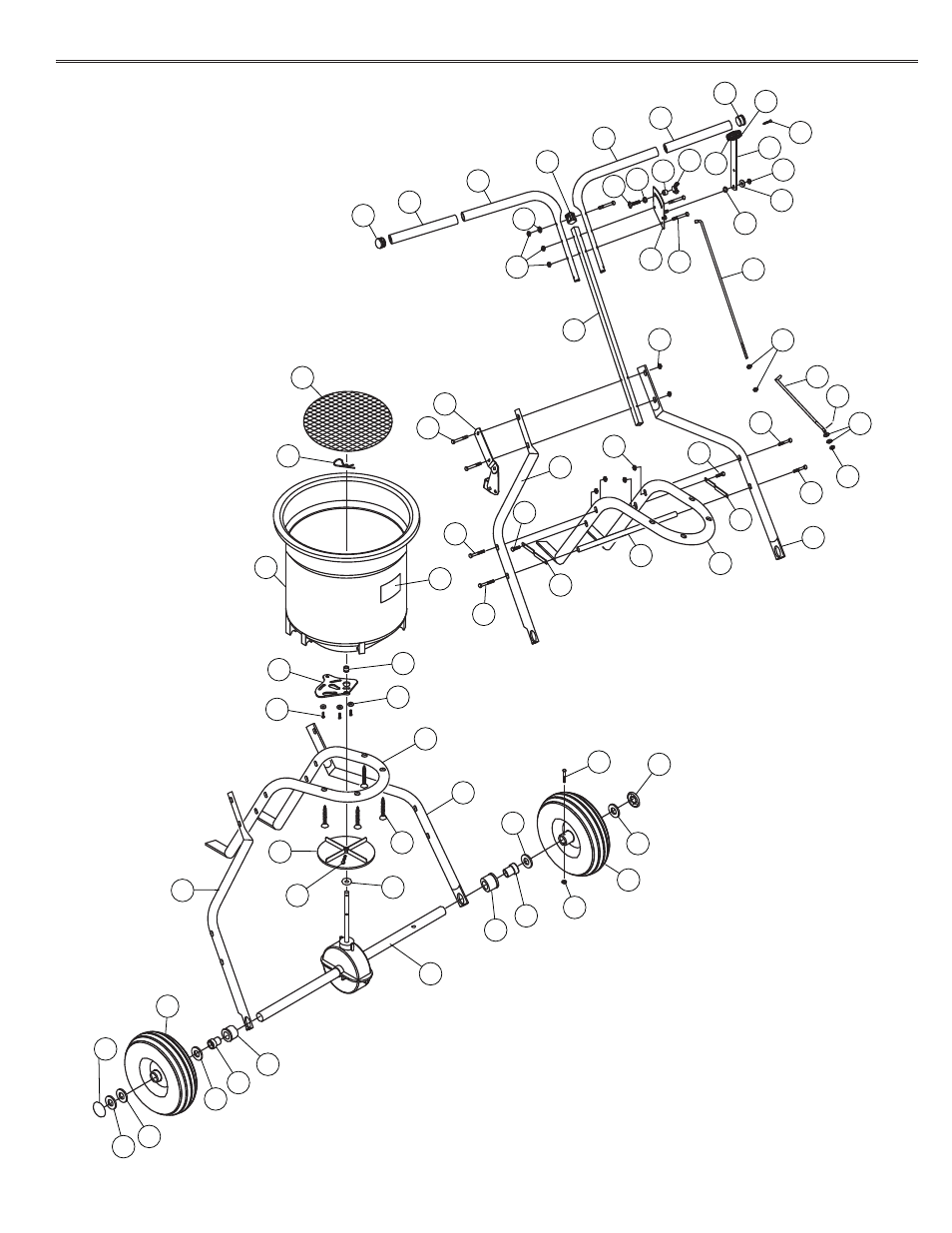 Parts breakdown | Brinly P20-500 BH Push Spreader User Manual | Page 5 / 16