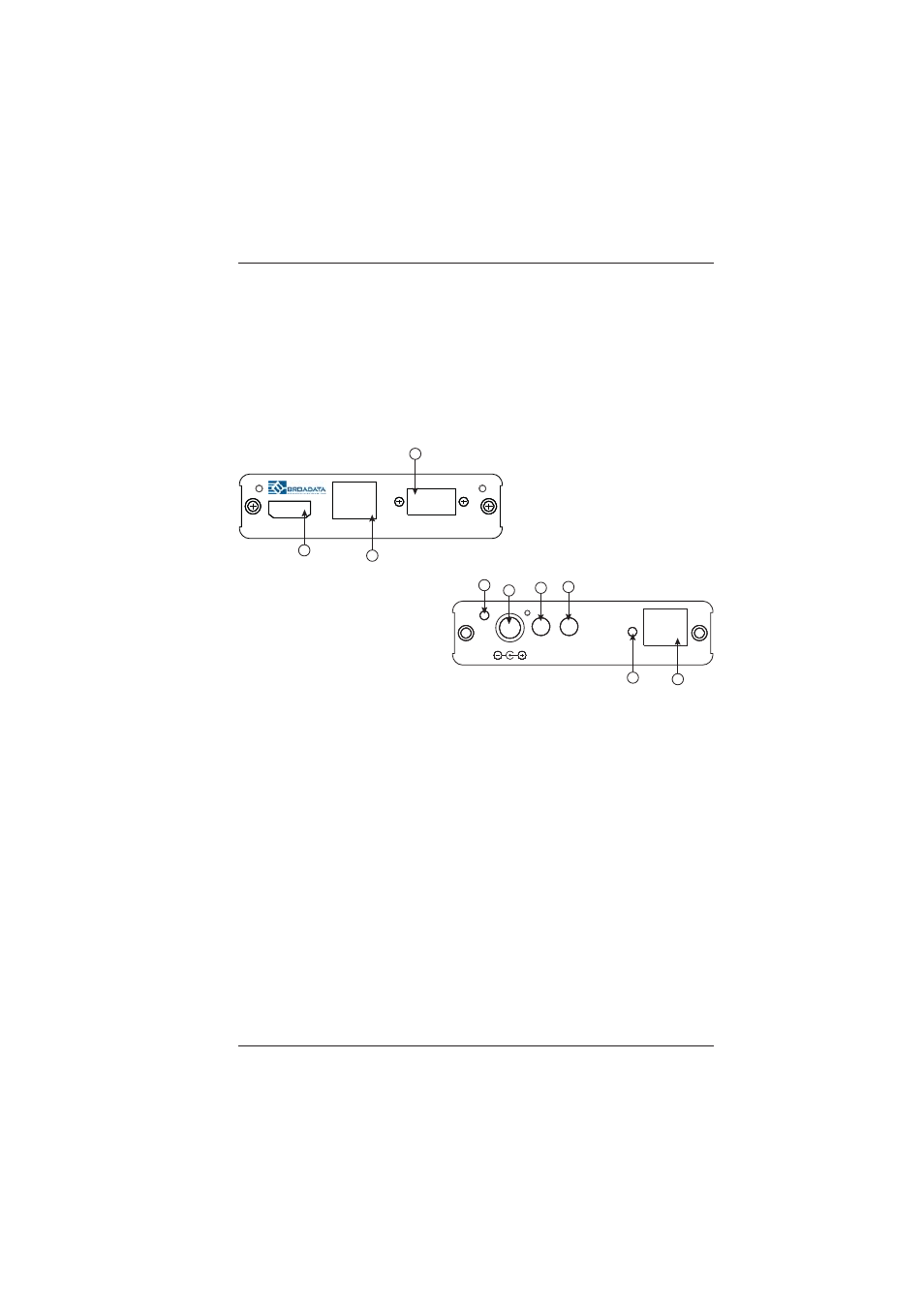2 receiver front and rear panels, Front, Rear | Broadata Communications LBC-HDBT User Manual | Page 6 / 16