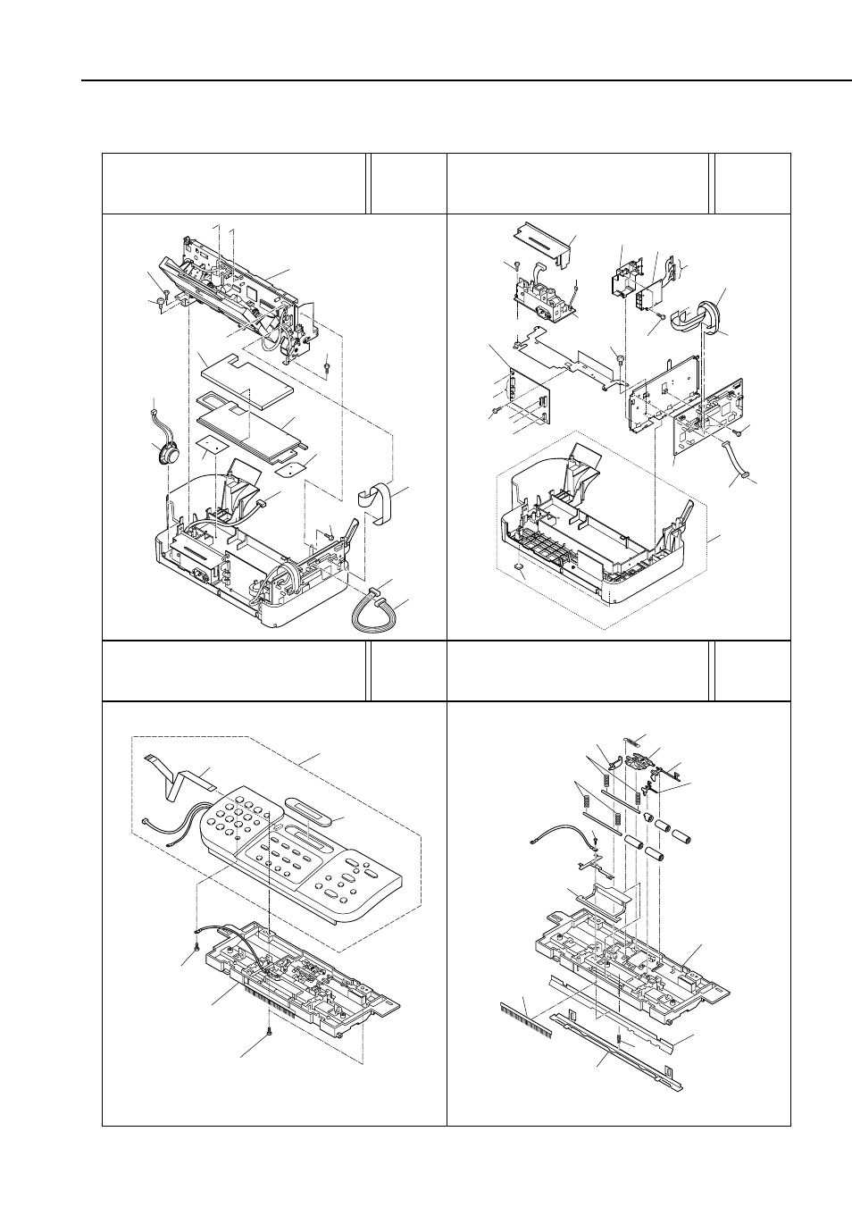 Operation panel & adf upper adf upper, Print ass’y circuit boards & power supply | Canon FAX-EB10 User Manual | Page 7 / 65